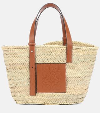 Loewe, Medium Leather-Trimmed Basket Tote