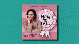 The logo of the How to Fail with Elizabeth Day podcast on a turquoise background