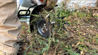 Echo TC-210 Tiller blade working through grass