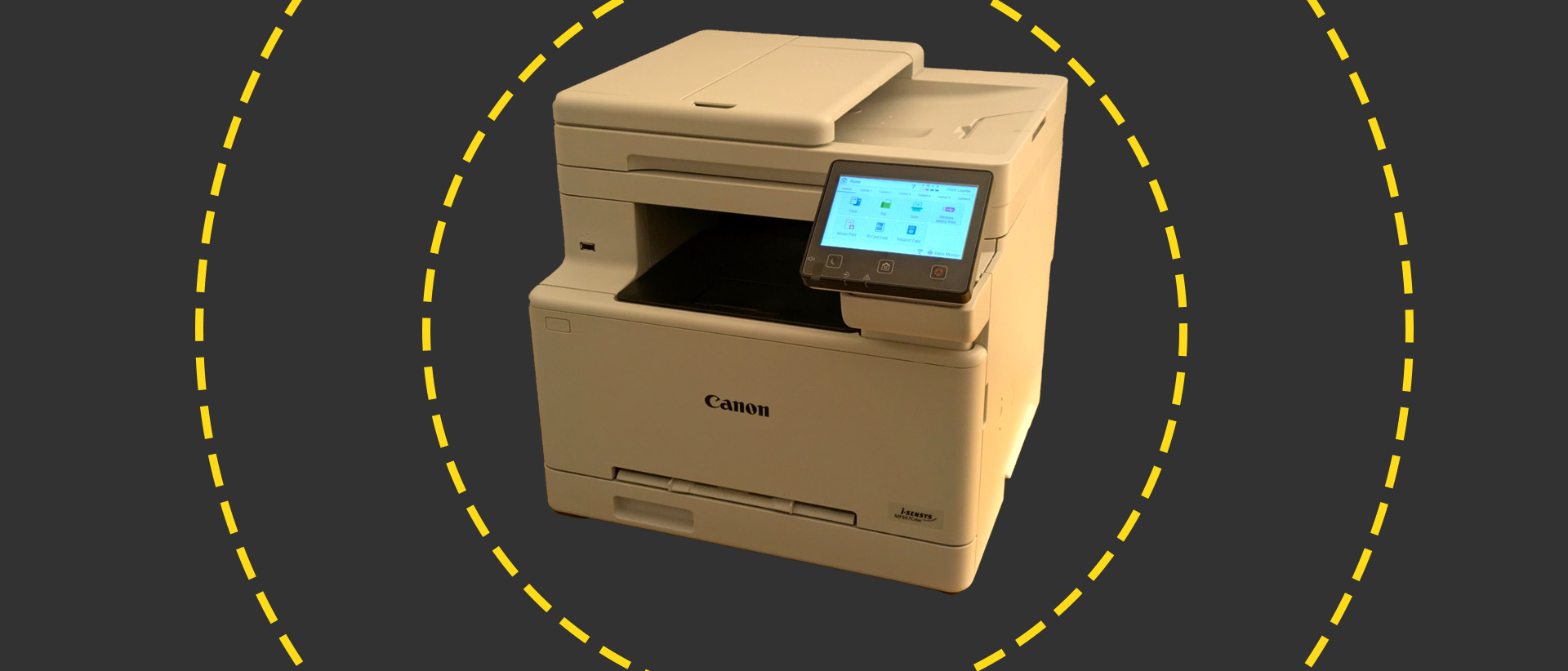 The Canon i-SENSYS MF667Cdw on the ITPro background