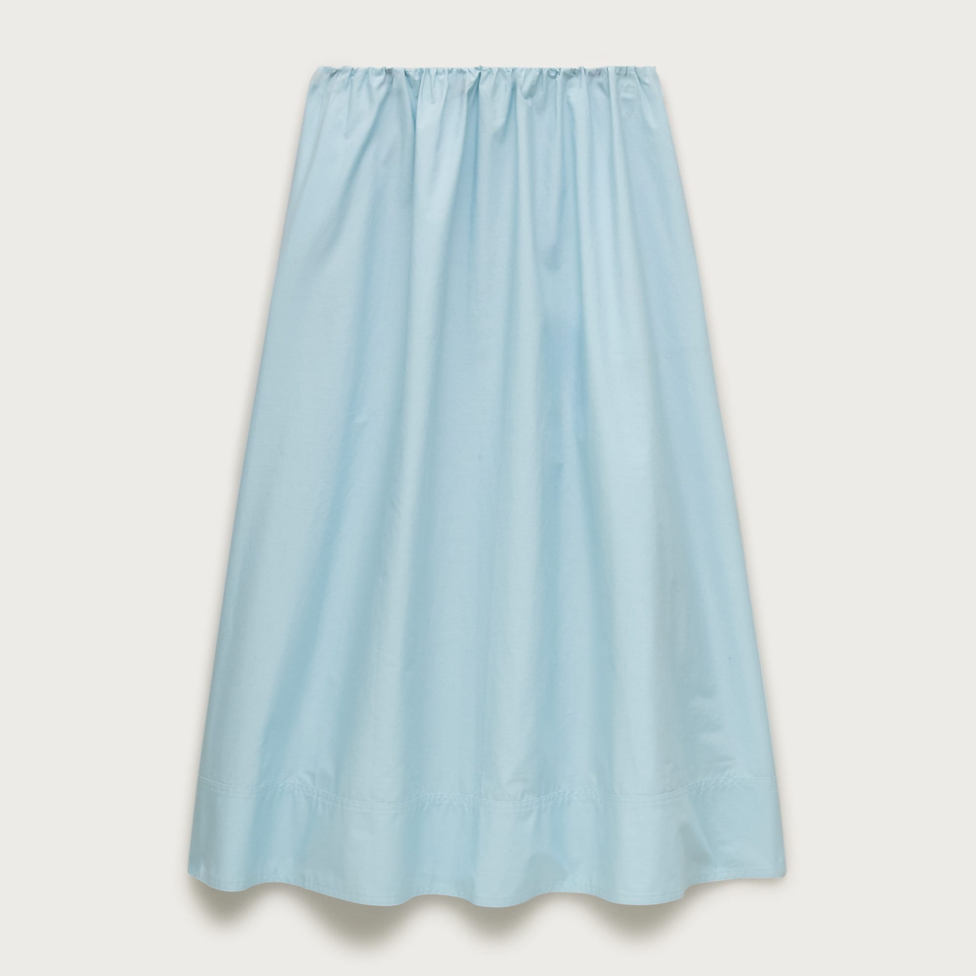 Pull-On Midi Skirt in Cotton Poplin