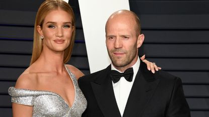 Rosie Huntington-Whiteley and Jason Statham attend 2019 Vanity Fair Oscar Party Hosted By Radhika Jones - Arrivals at Wallis Annenberg Center for the Performing Arts on February 24, 2019 in Beverly Hills, California.