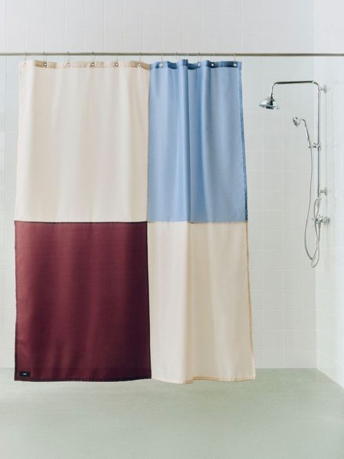 Checked Cotton Shower Curtain