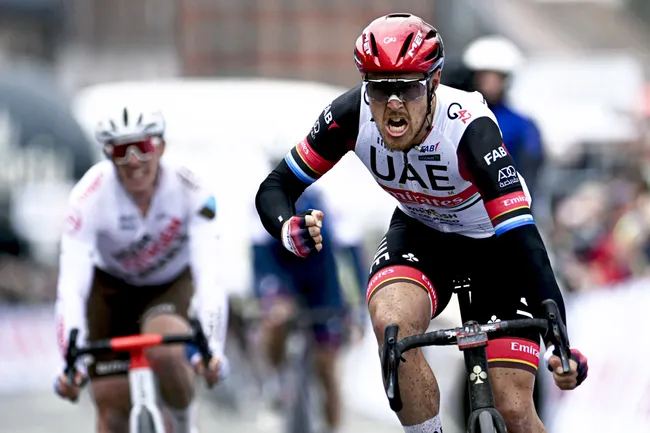 Matteo Trentin vince ledizione 2022 della Le Samyn, primo italiano a imporsi nella corsa belga (foto Nico Vereecken/PN/SprintCyclingAgency)