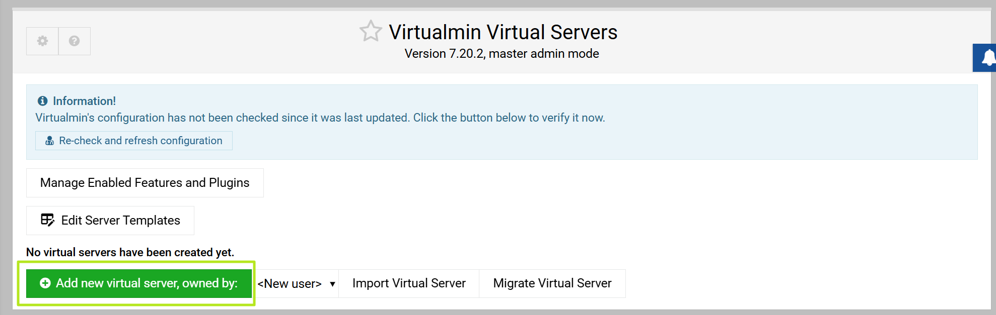 click add new virtual server