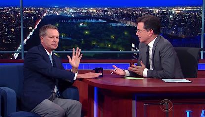 Stephen Colbert grills John Kasich on drug policy