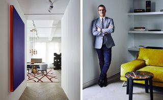 Left, the space mimics a great New York apartment. Right, Avenue Road founder Stephan Weishaupt