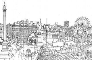 Abigail Daker - Trafalgar Square Line Drawing