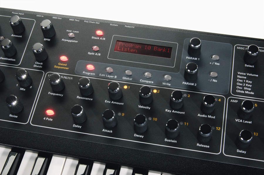 The Prophet '08 boasts and arpeggiator and a versatile sequencer
