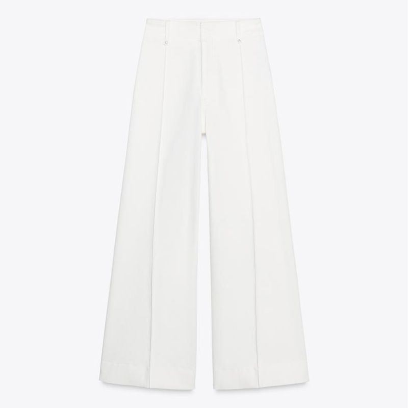 white wide leg jeans