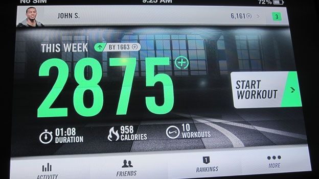 Nike+ Training iPhone app stats