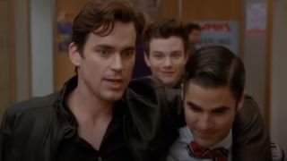 Cooper and Blaine and Kurt in Glee.