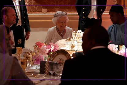 Queen Elizabeth II at dinner