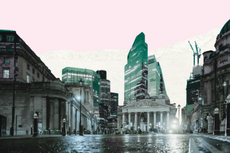 View of the Bank of England from Bank station in London