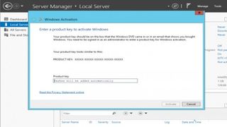 Server activation screenshot