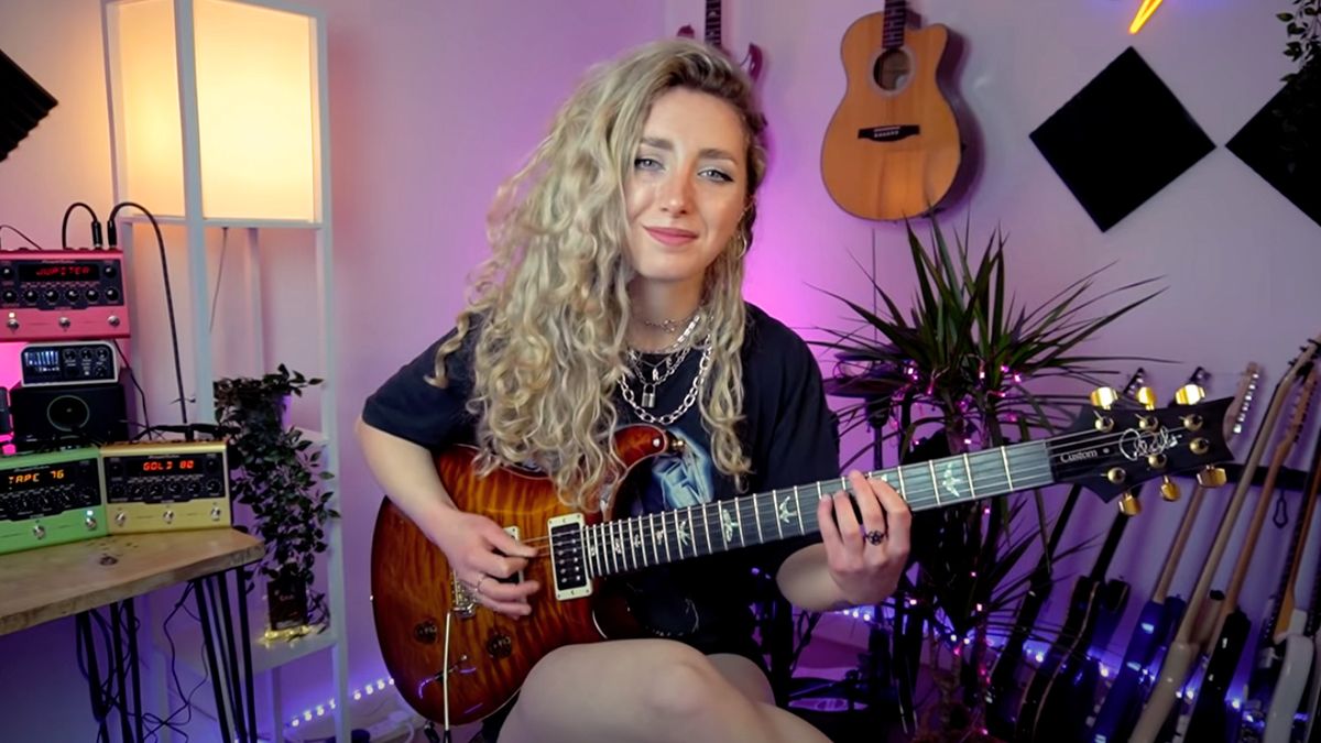 See guitarist Sophie Burrell cover Iron Maiden's The Number Of The Beast with IK Multimedia's AmpliTube X-Gear pedals