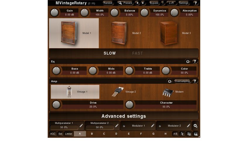 MVintageRotary offers three algorithms, each with advanced features