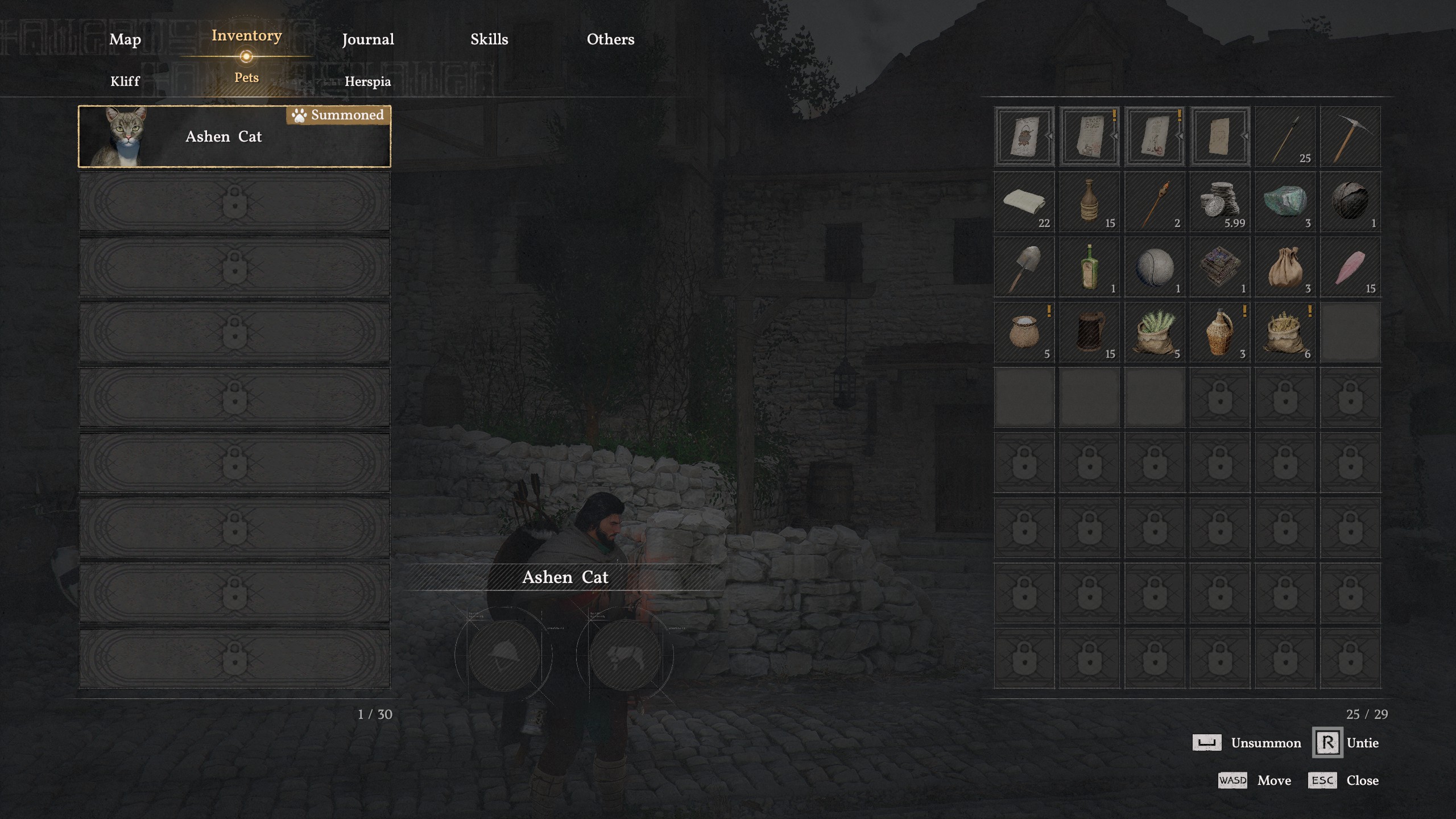 Crimson Desert pets - Pet menu