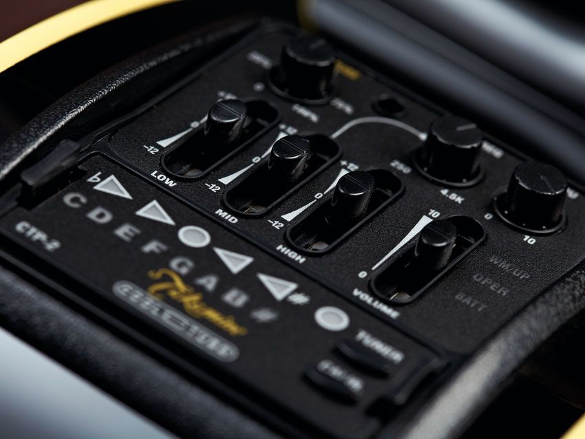 The Takamine Palathetic pickup and Cool Tube preamp is a very flexible and intuitive system, though it does add physical weight to the guitar