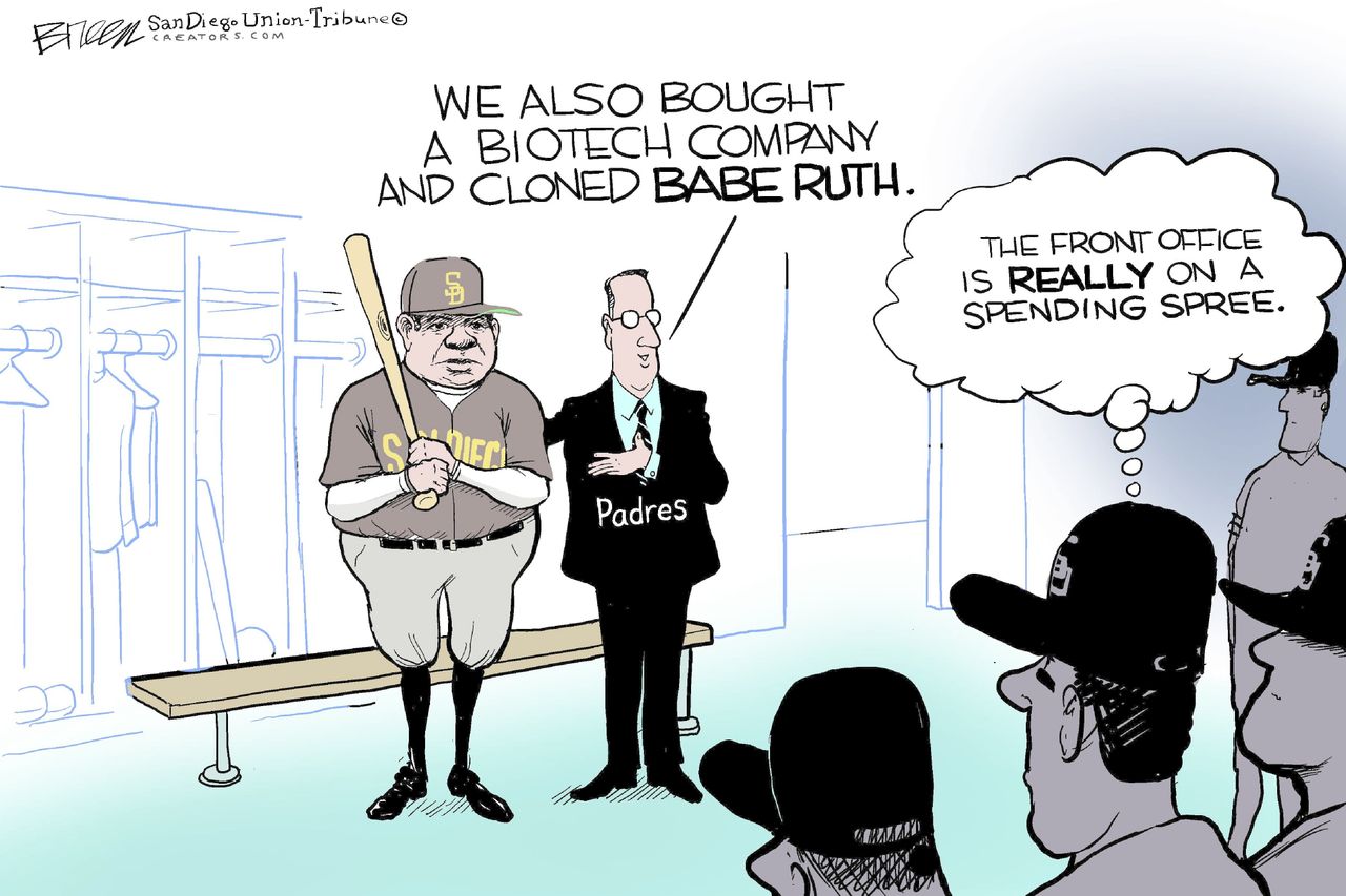 Editorial Cartoon U.S. san diego padres babe ruth&amp;amp;nbsp;