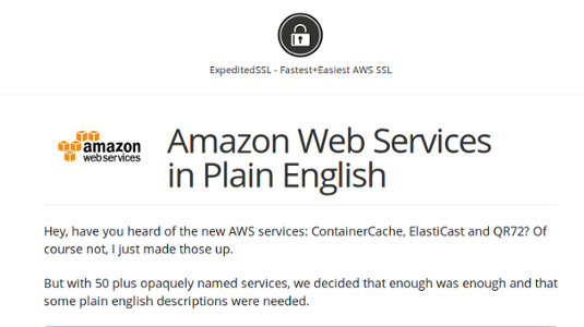 A great guide to the jargon of AWS