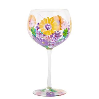 A hand-painted gin glass from Joe Browns.