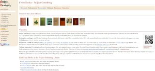 Project Gutenberg screenshot: Latest eBooks