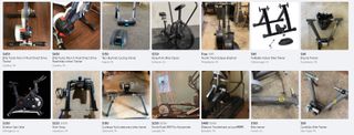 A screengrab of facebook marketplace with various turbo trainer listings
