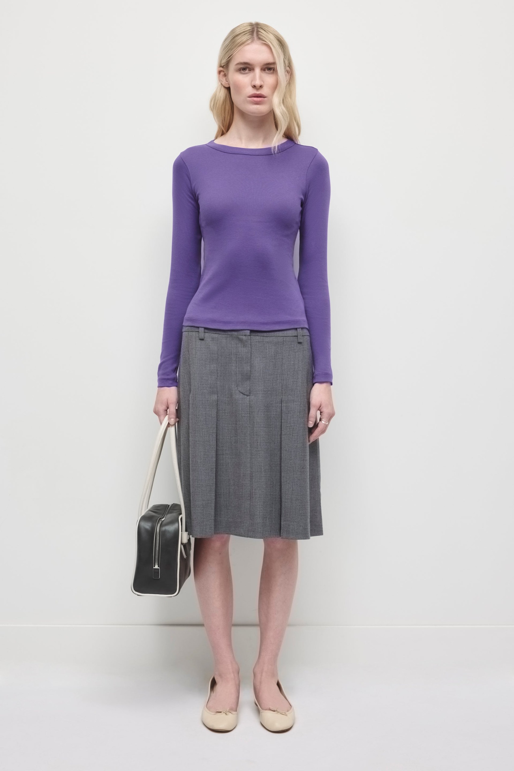 Women's Zaman Pleated Check Skirt in Thunderstorm Check - Thunderstorm Check / Thunderstorm Check / 0