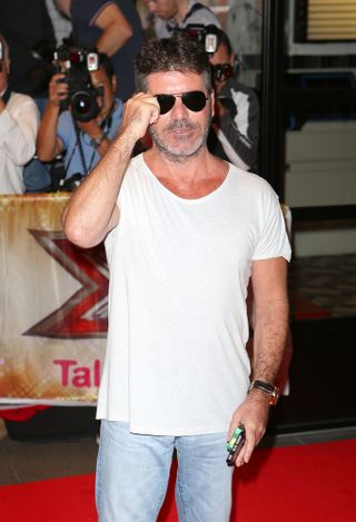 Simon Cowell in sunglasses at X Factor launch