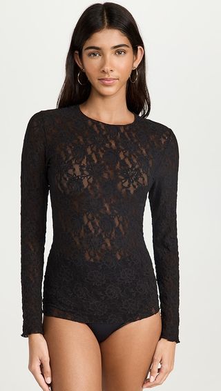 Hanky Panky Signature Lace Unlined Long Sleeve Top