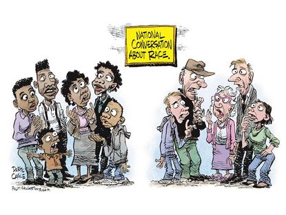 Editorial cartoon national conversation race