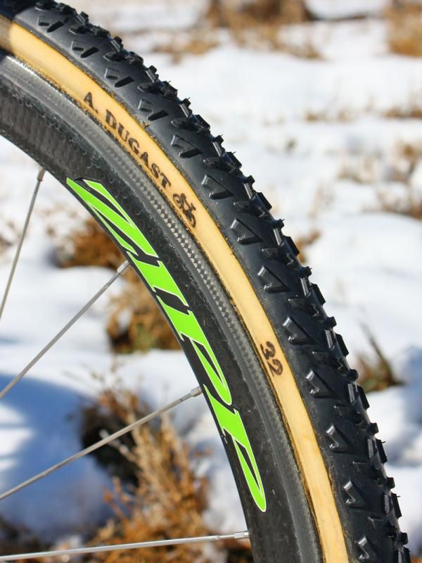 Powers ran aggressive Dugast Rhino tubulars for Saturday's mudfest.