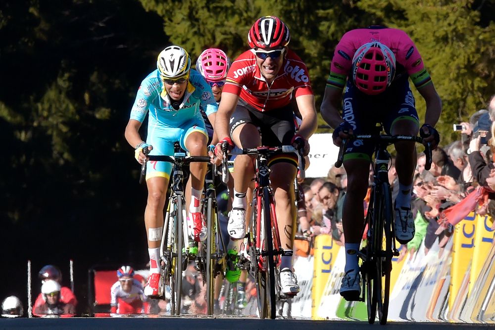 Rui Da Costa (Team Lampre - Merida), Tony Gallopin (Lotto Soudal) and Fabio Aru (Astana).
