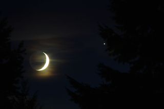 Skywatcher Samuel J. Hartman captured this close-up view of Venus near the crescent moon on Sept. 8, 2013 from State College, Pa.