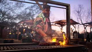 Contestant Luis Rivera in episode 301 of Barbecue Showdown.