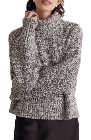 Marl Wide Rib Turtleneck Sweater