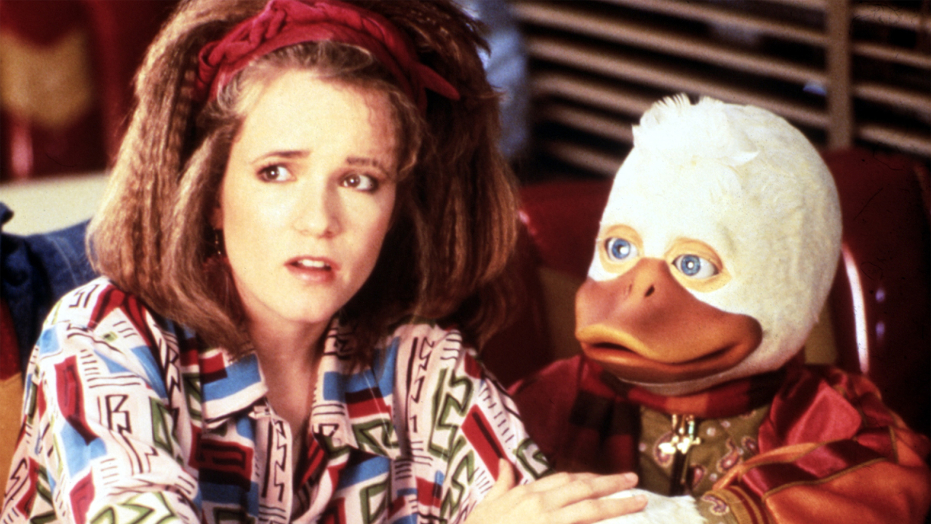 Lea Thompson as Beverly Switzer with Howard the Duck