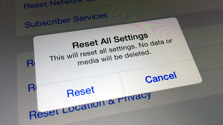 iOS 8 Reset All Settings