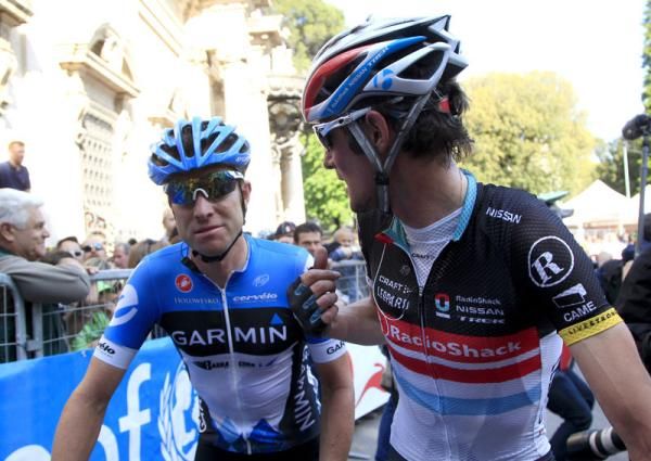 Frank Schleck (RadioShack-Nissan) and Christian Vandevelde (Garmin - Barracuda)