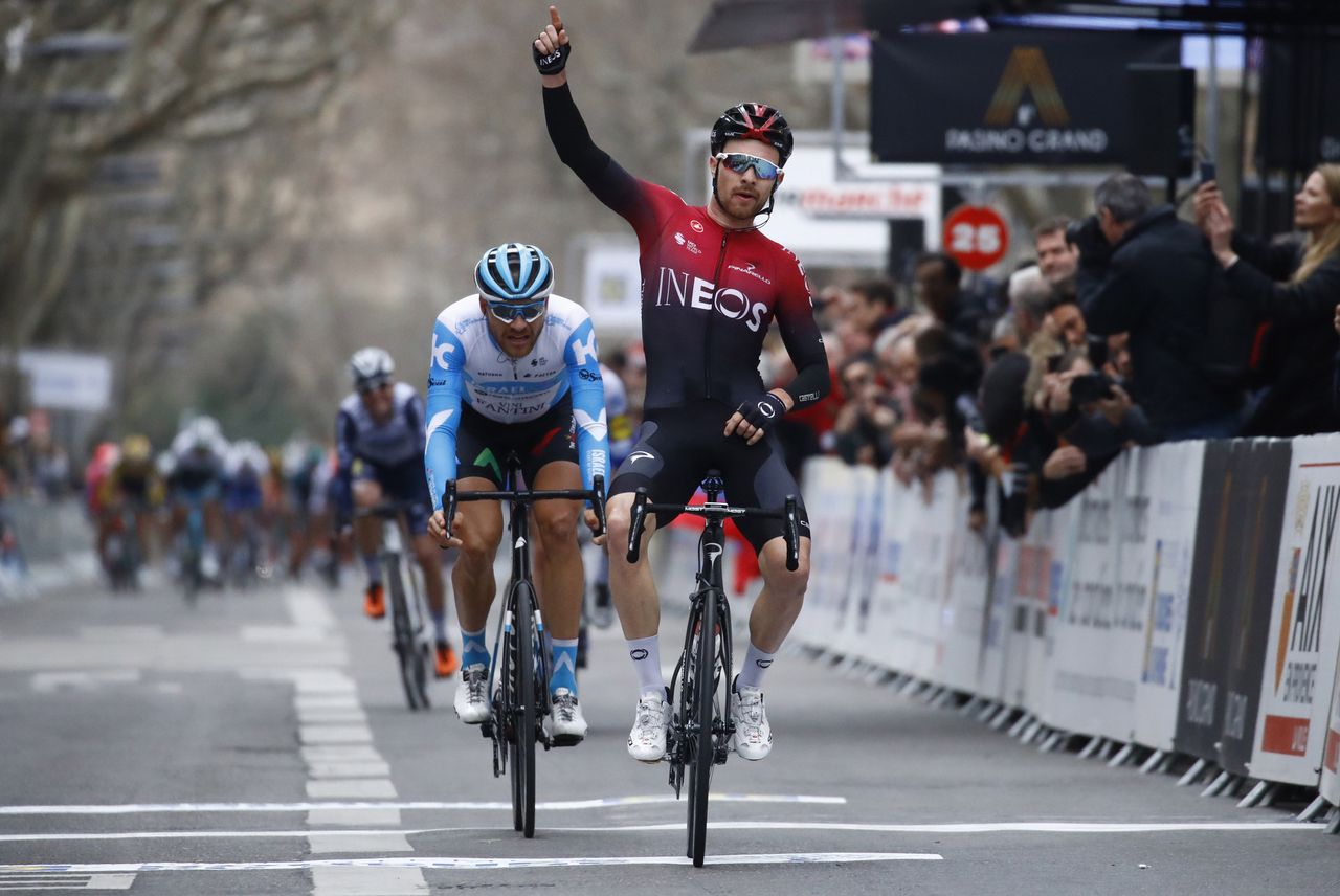 Tour de la Provence 2020 - 5th Edition - 4th stage Avignon - Aix-en-Provence 170,5 km - 16/02/2020 - Owain Doull (GBR - Team Ineos) - Matthias Brandle (AUT - Israel Start-Up Nation) - photo Luca Bettini/BettiniPhoto&Acirc;&copy;2020