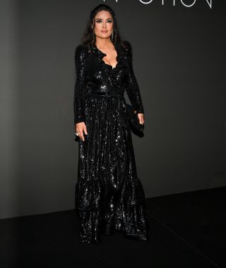 Salma Hayek in her second plunging neckline look at Cannes.