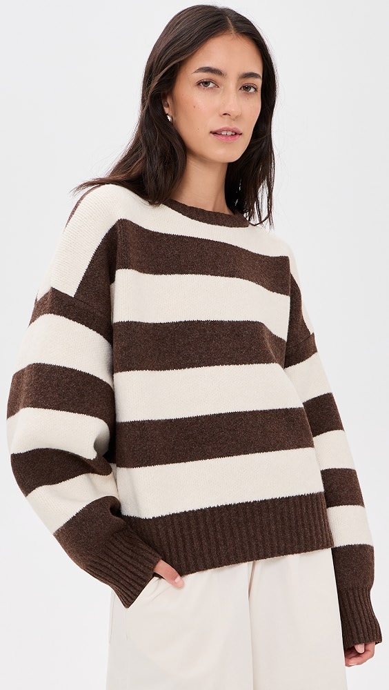 Dolce Knit Sweater - Dark Chocolate Stripe