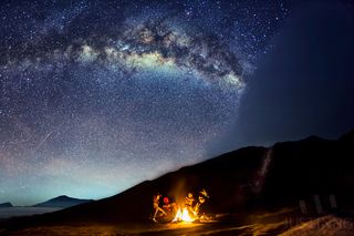 Eta Aquarid Meteor Over Mount Bromo, Indonesia