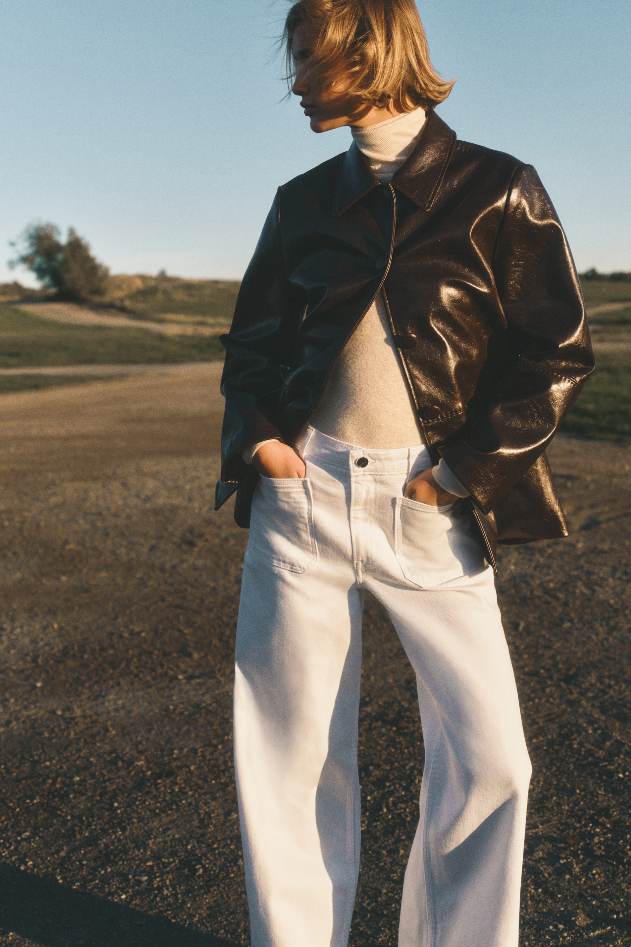 Wide High Jeans - Washed Denim Blue