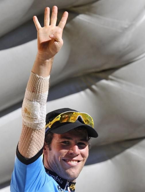 Cavendish won four stages in his first Tour de France in 2008