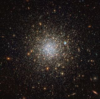 An image from the Hubble Space Telescope reveals the globular star cluster NGC 1466, located in the Large Magellanic Cloud.