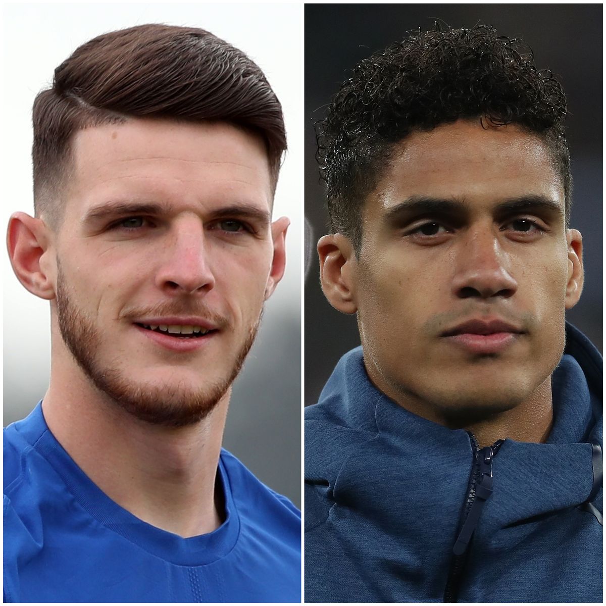 Declan Rice and Raphael Varane