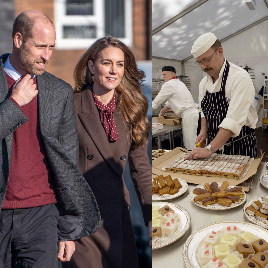 Prince William, Princess Kate, and members of royal staff