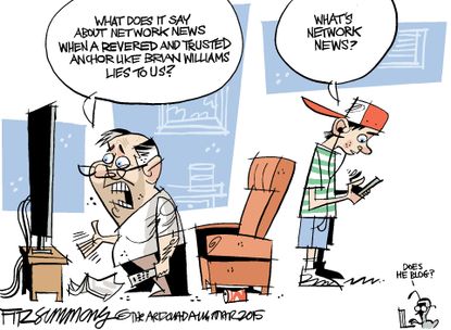Editorial cartoon U.S. News Brian Williams